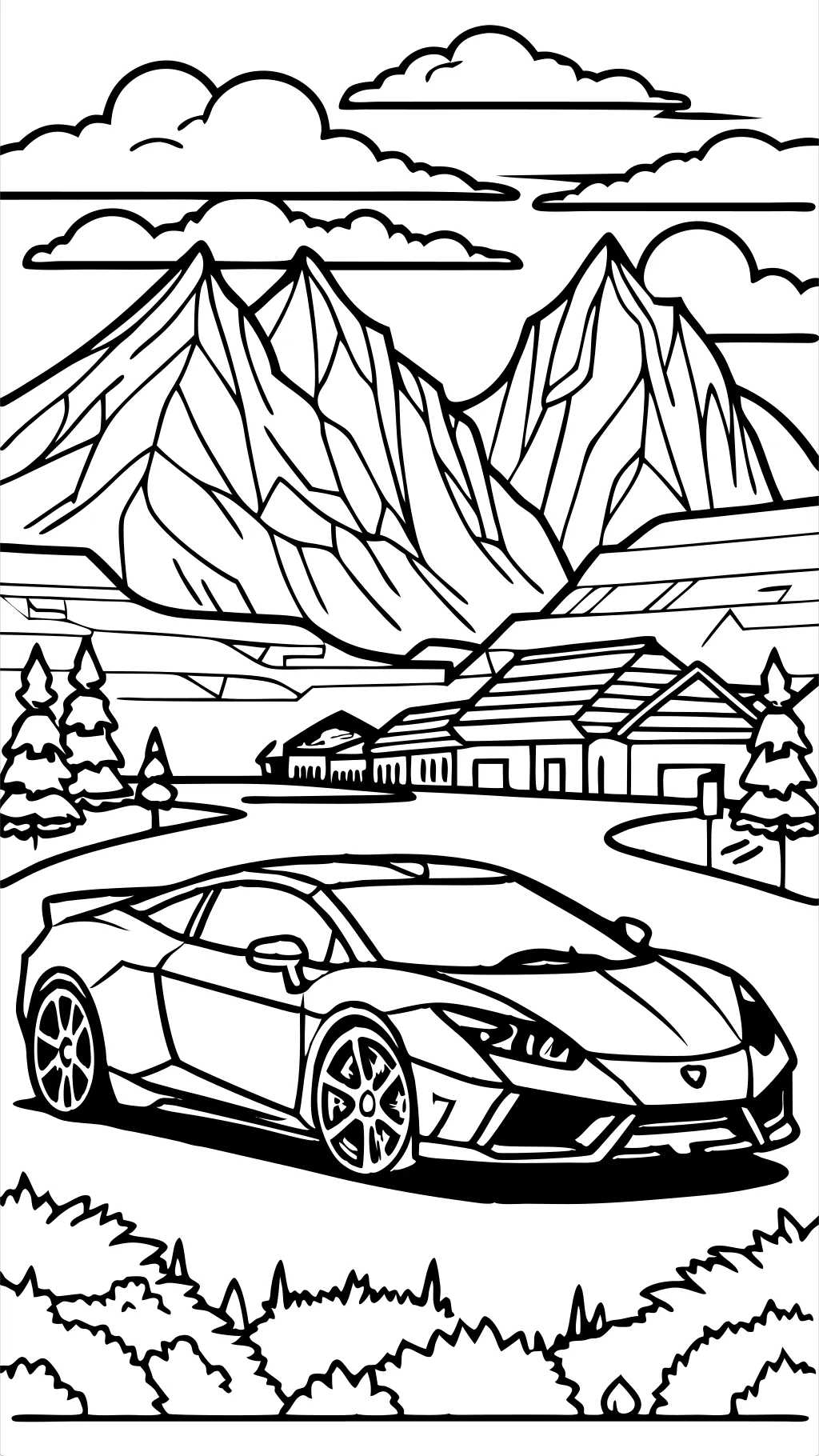 Páginas para colorear de un Lamborghini